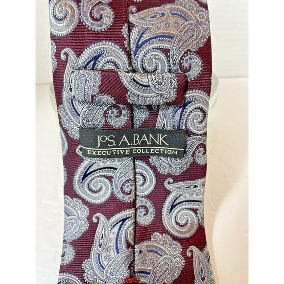 Jos. A. Bank Heritage Collection Paisley Repp Tie Silk Necktie Red Mens Size 58 - Picture 7 of 7